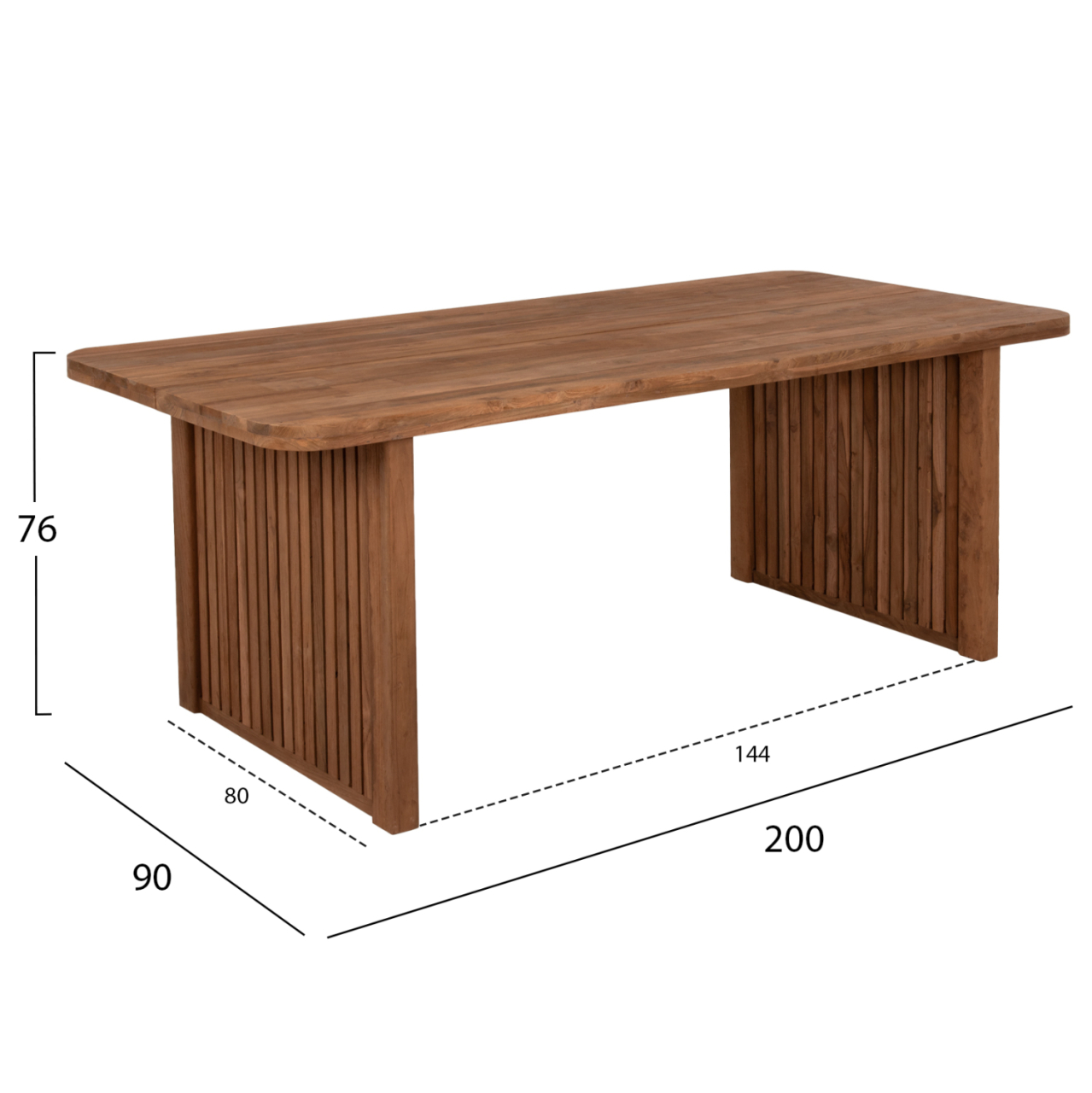 DINING TABLE BONTANG HM9641 RECYCLED TEAK IN NATURAL RUSTIC COLOR 200x90x76Hcm. [2]