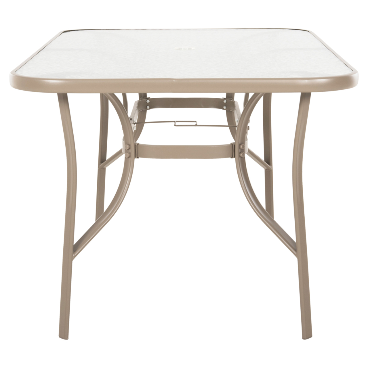 DINING TABLE BRUNO HM5145.14 METAL IN CHAMPAGNE COLOR-TEMPERED GLASS and UMBRELLA HOLE 150X90Χ72Hcm. [4]
