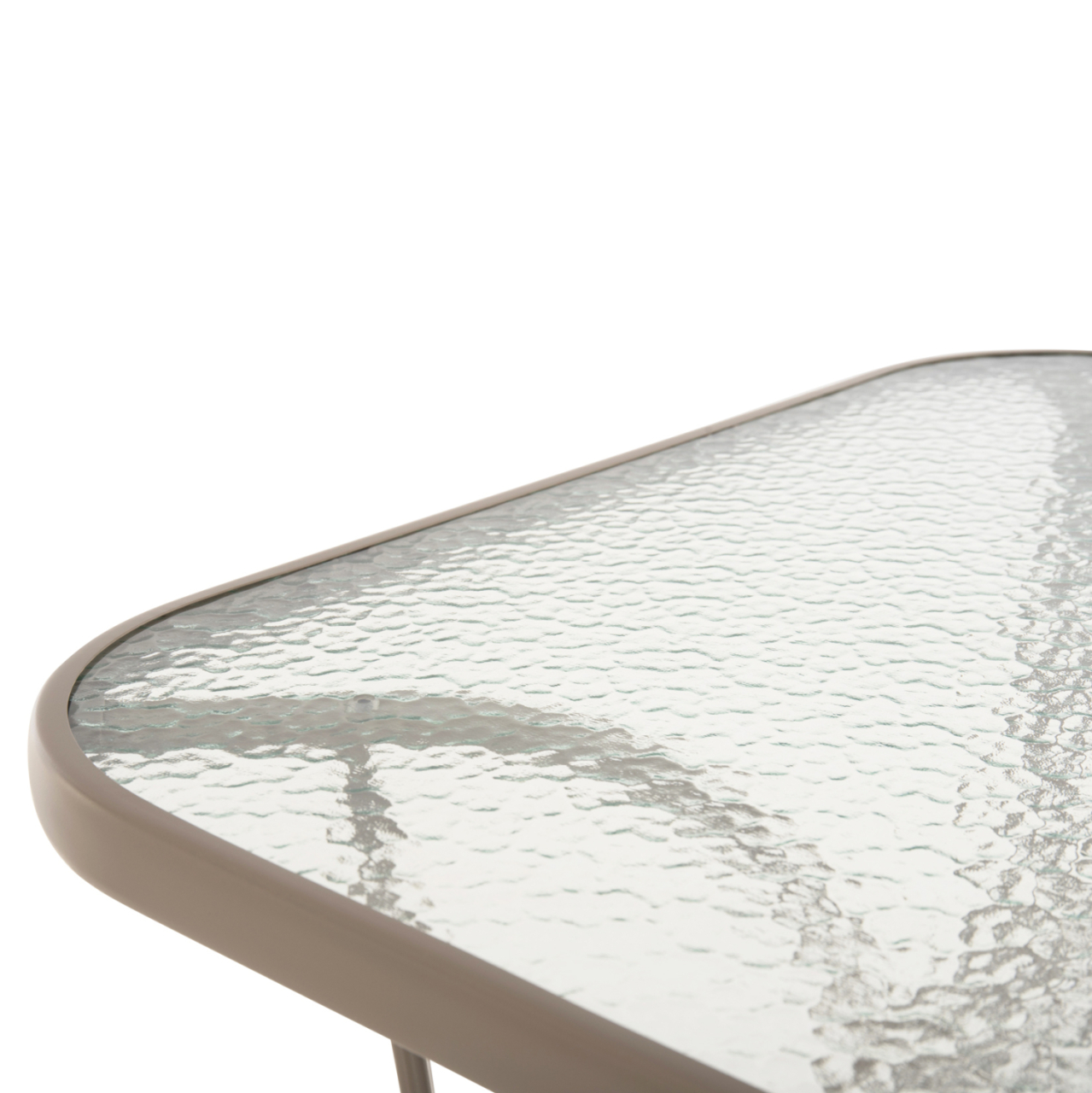 DINING TABLE BRUNO HM5145.14 METAL IN CHAMPAGNE COLOR-TEMPERED GLASS and UMBRELLA HOLE 150X90Χ72Hcm. [6]