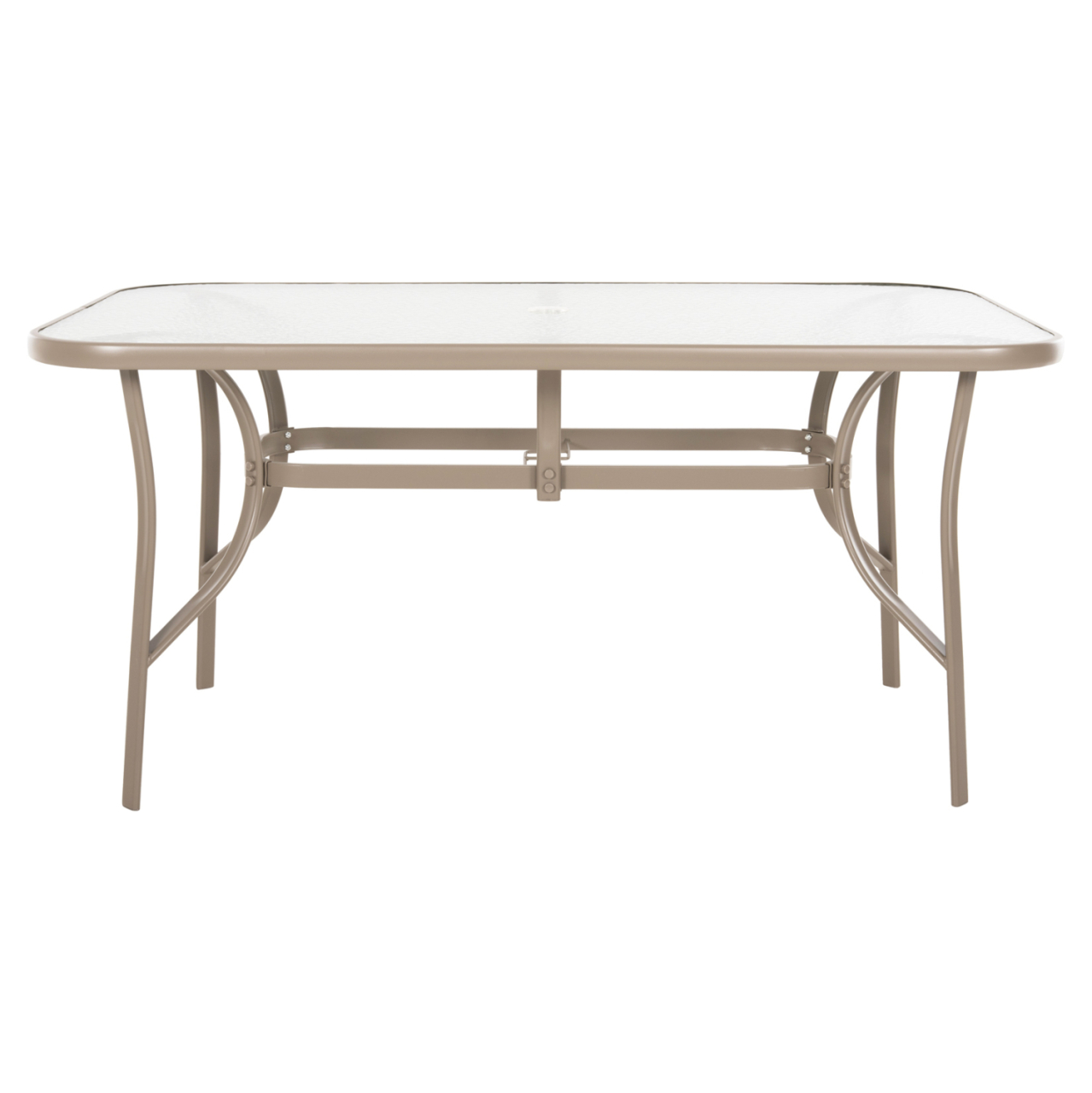 DINING TABLE BRUNO HM5145.14 METAL IN CHAMPAGNE COLOR-TEMPERED GLASS and UMBRELLA HOLE 150X90Χ72Hcm. [3]