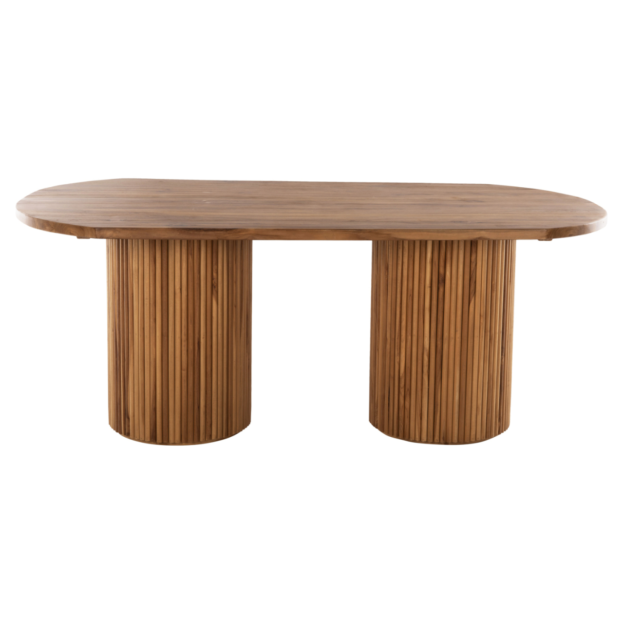 DINING TABLE DREMA HM9893 SOLID TEAK WOOD 200Χ110Χ77.5Hcm. 4cm.TABLETOP THICKNESS [3]