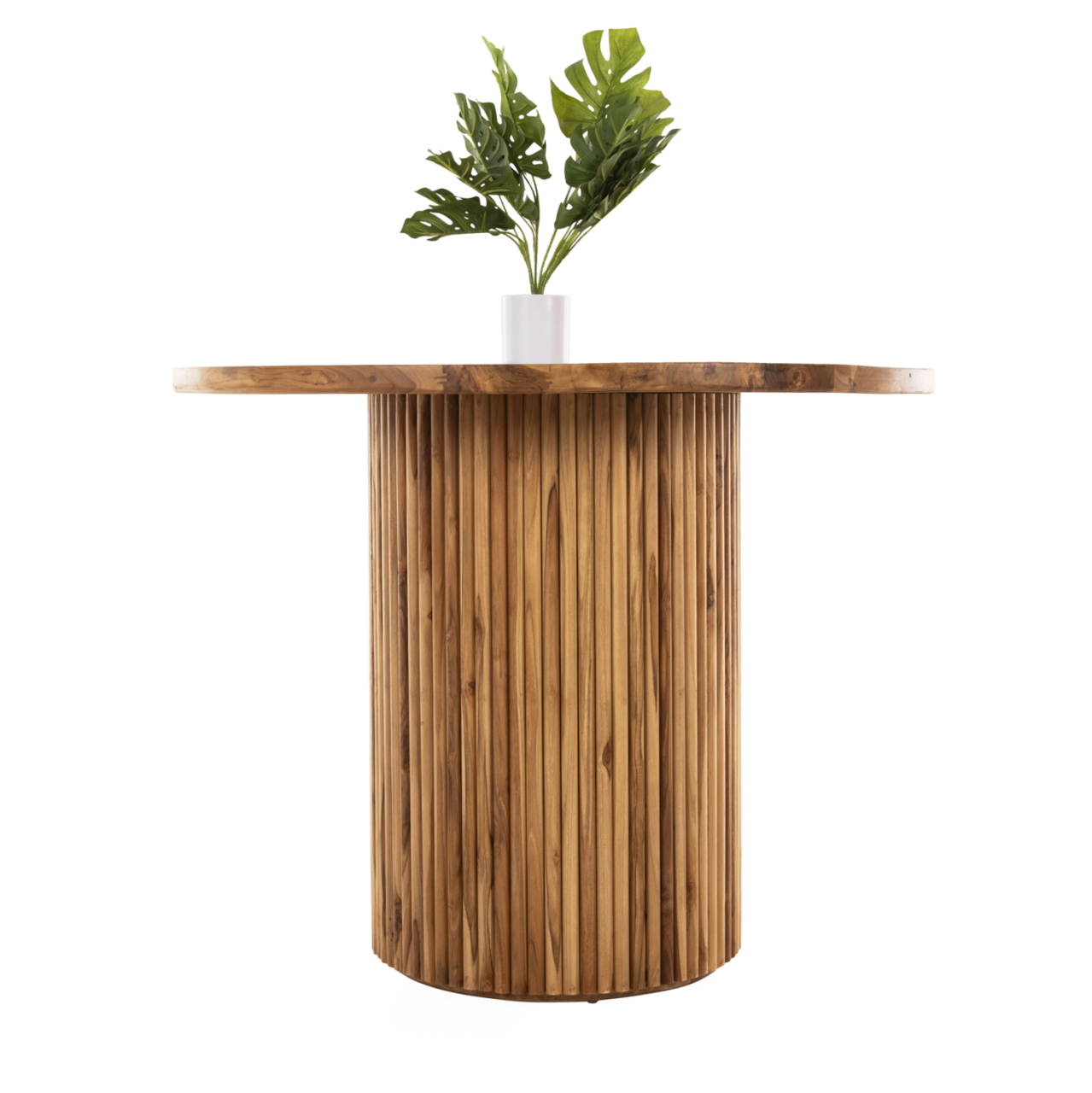 DINING TABLE DREMA1 HM9895 SOLID TEAK WOOD Φ100X80Hcm.- 3cm.TABLETOP [3]