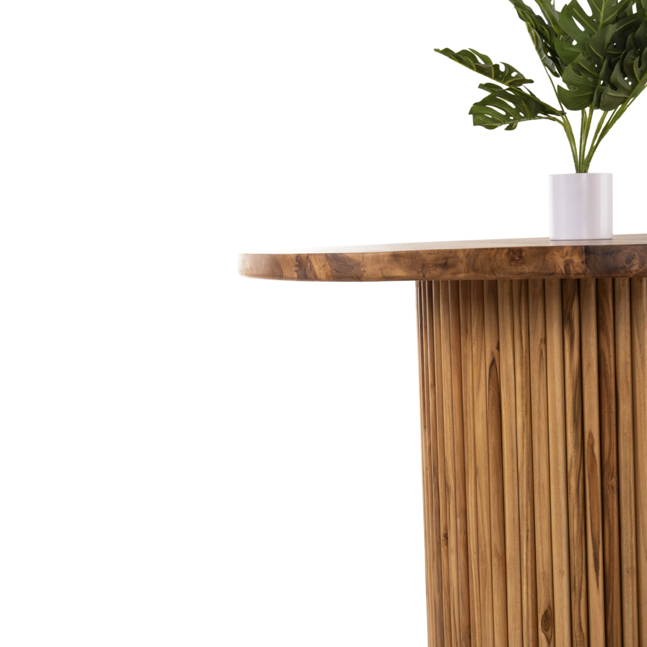 DINING TABLE DREMA1 HM9895 SOLID TEAK WOOD Φ100X80Hcm.- 3cm.TABLETOP [5]