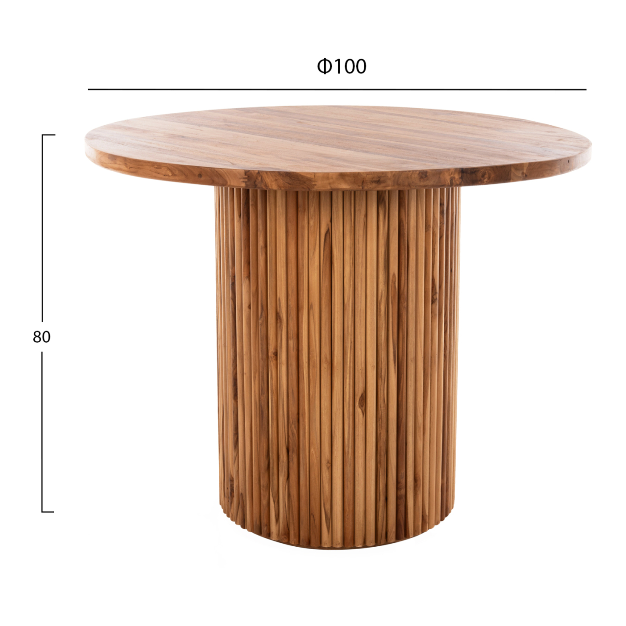 DINING TABLE DREMA1 HM9895 SOLID TEAK WOOD Φ100X80Hcm.- 3cm.TABLETOP [2]