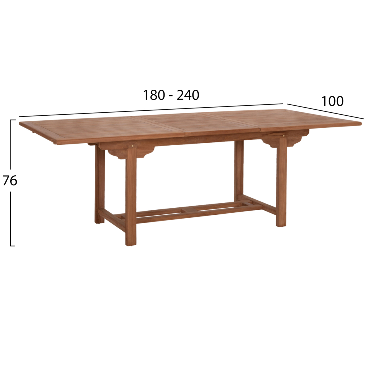 DINING TABLE EXTENDABLE CRANDER HM6376 TEAK WOOD IN NATURAL COLOR 180-240x100x76Hcm. [2]