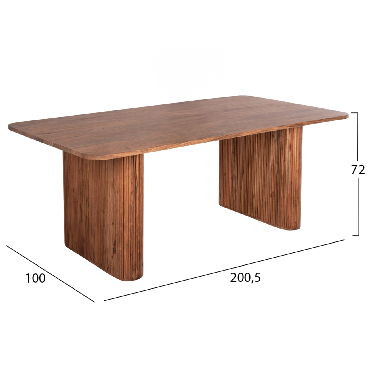 DINING TABLE GROOT HM9683 SOLID ACACIA WOOD IN NATURAL 200,5x100x72Hcm. [2]