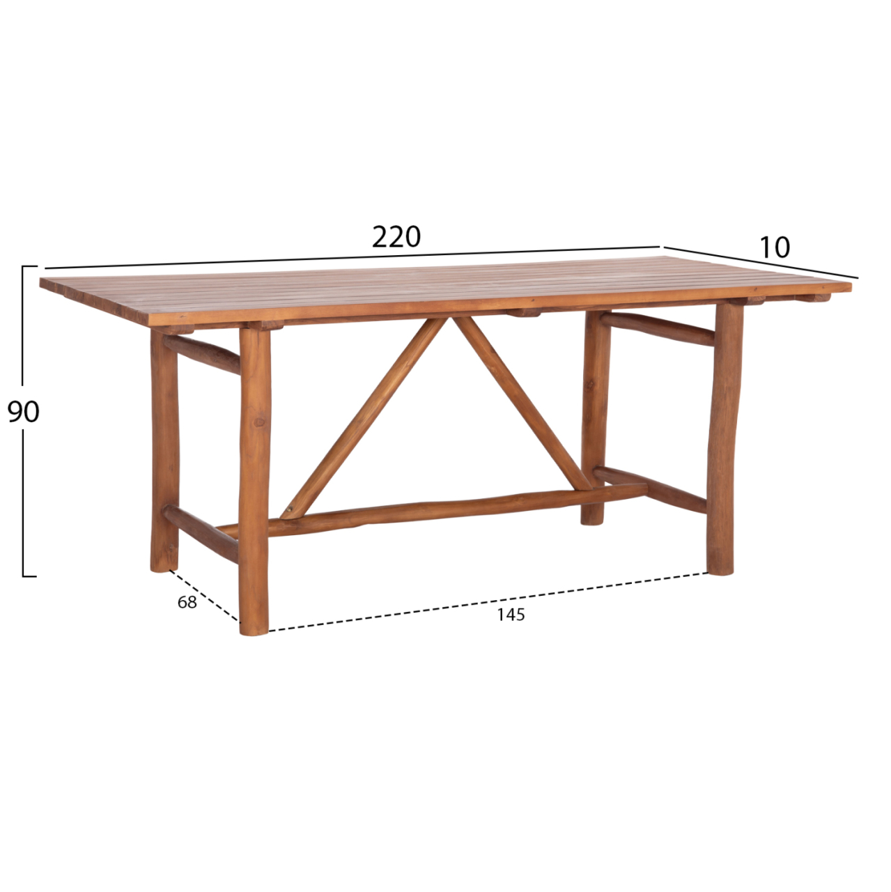 DINING TABLE GROOVE HM9390.01 SOLID TEAK WOOD NATURAL COLOR 220X100X90Hcm. [2]