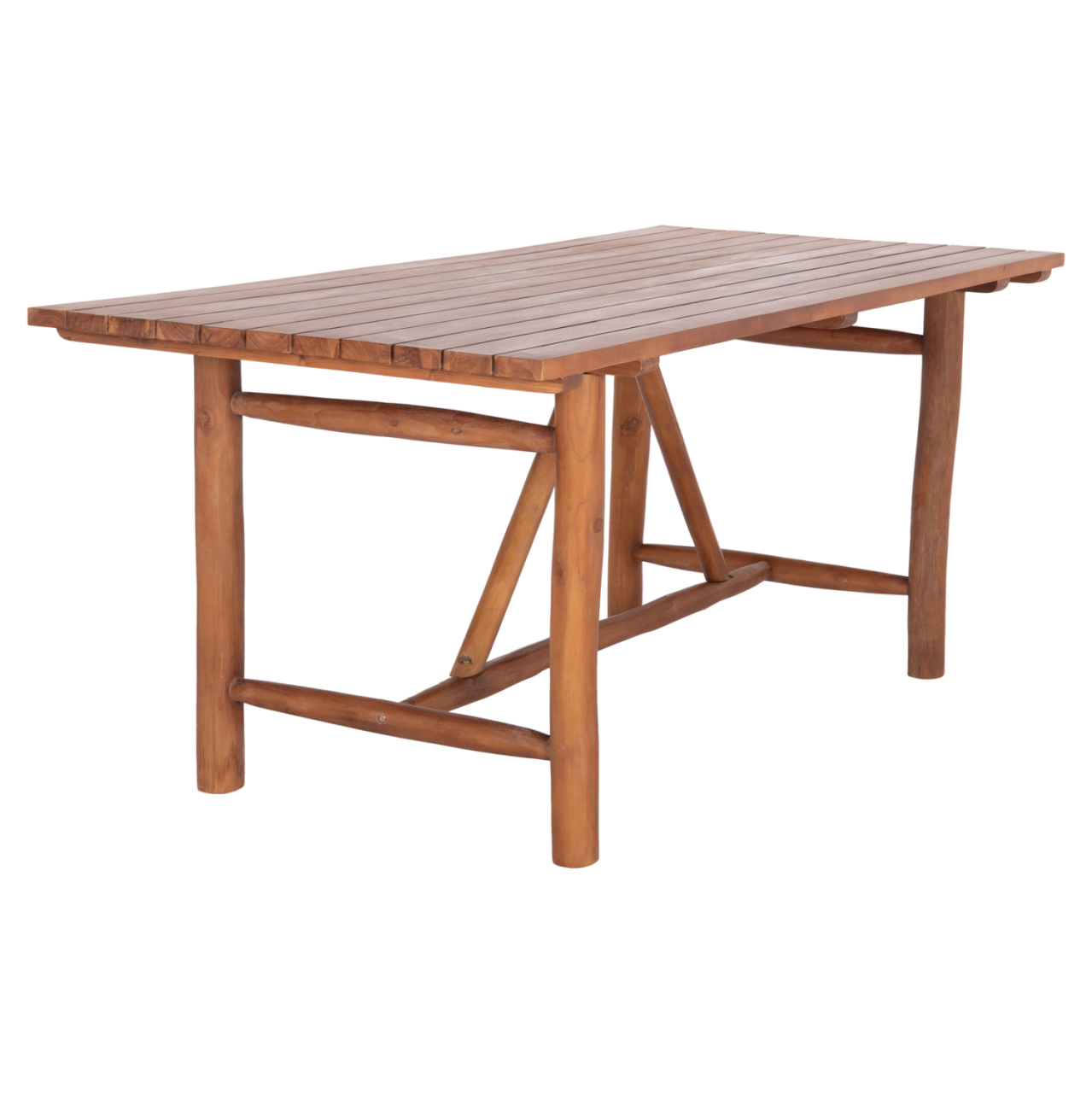 DINING TABLE GROOVE HM9390.01 SOLID TEAK WOOD NATURAL COLOR 220X100X90Hcm. [4]