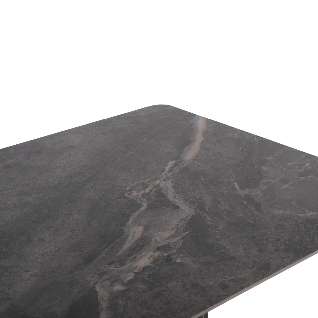 DINING TABLE HEFF HM9766.01 CERAMIC 12mmTOP IN BLACK MARBLE-MDF FRAME-FBLACK METAL LEGS 200x100x76Hcm. [5]