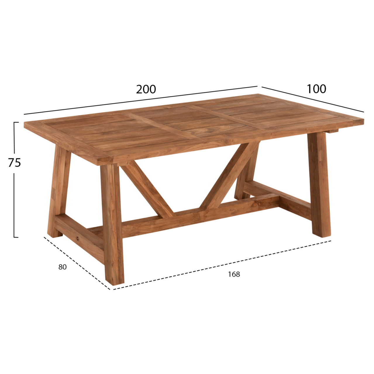 DINING TABLE HM7922 RECYCLED TEAK IN NATURAL COLOR 200X100X75Hcm. [2]