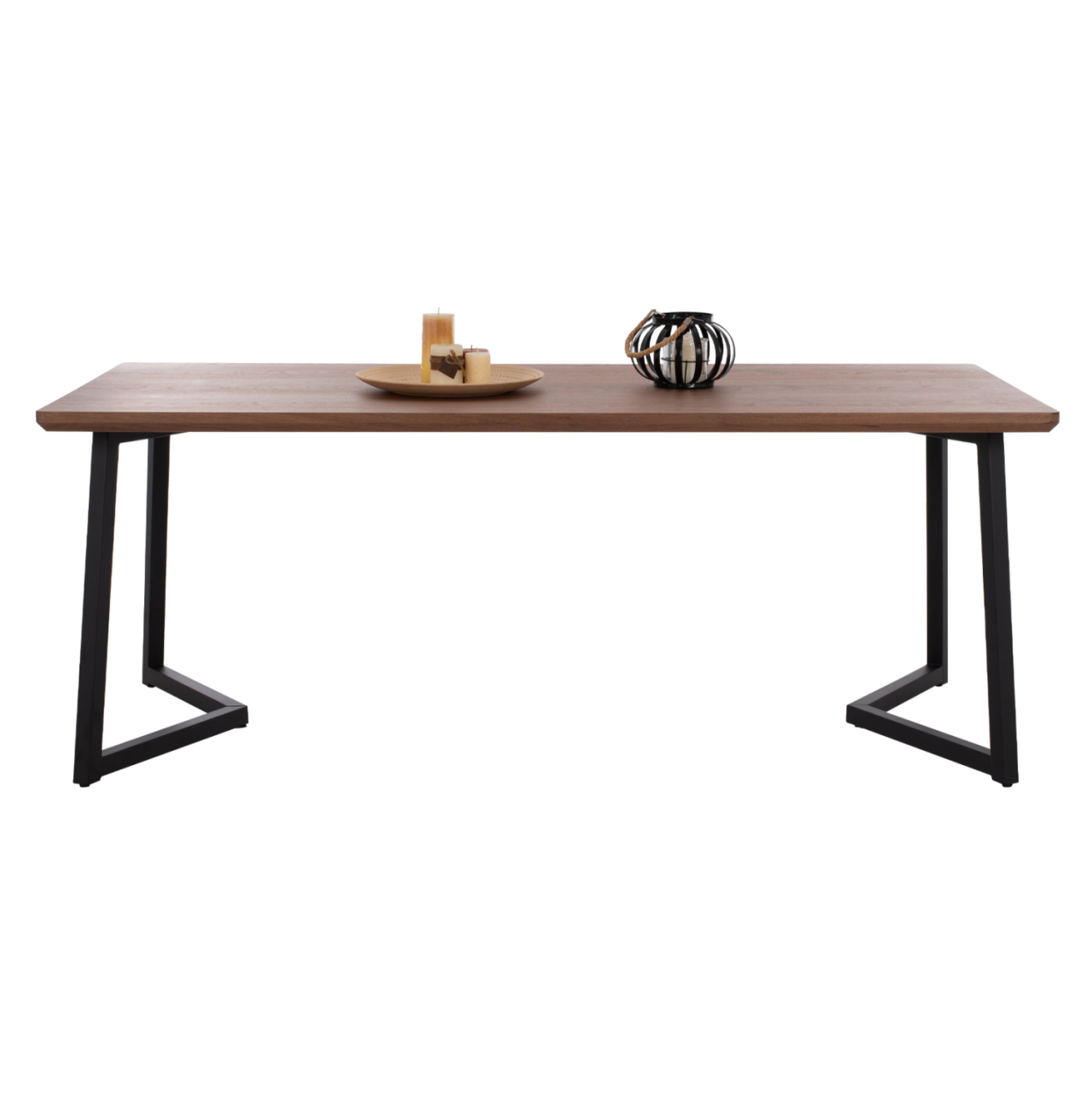 DINING TABLE JAY HM9304.02 MDF TOP WALNUT VENEER METAL LEGS 200x100x75H [3]