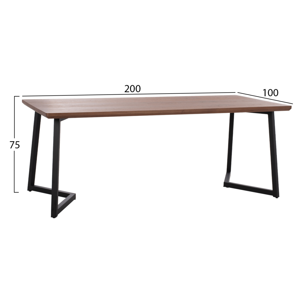 DINING TABLE JAY HM9304.02 MDF TOP WALNUT VENEER METAL LEGS 200x100x75H [2]