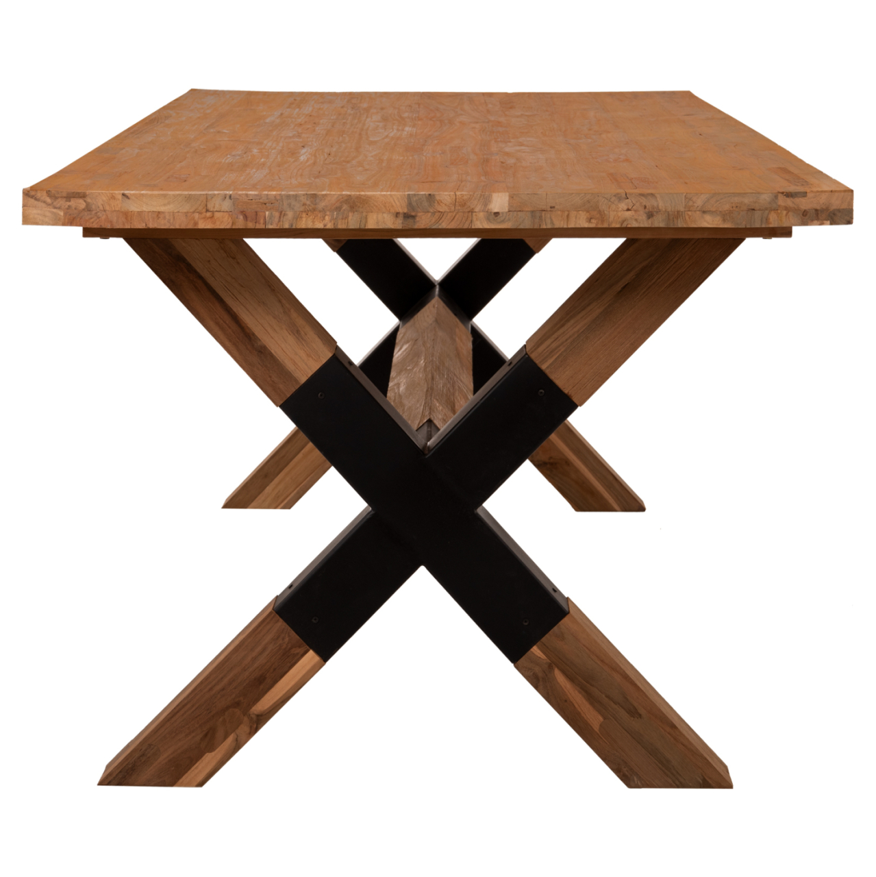 DINING TABLE KATTE HM9557 SOLID RECYCLED TEAK WOOD-LEGS WITH METAL 250x100x78Hcm. [4]