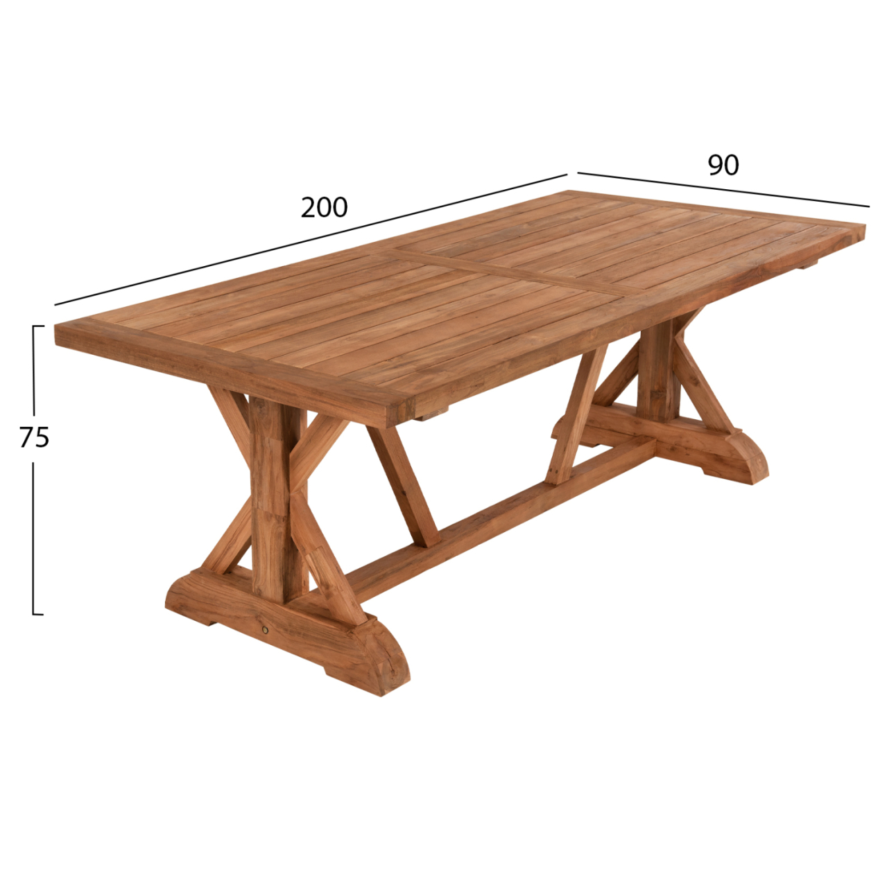 DINING TABLE KRONOS HM9535 RECYCLED TEAK WOOD IN NATURAL COLOR 200x90x75Hcm. [2]