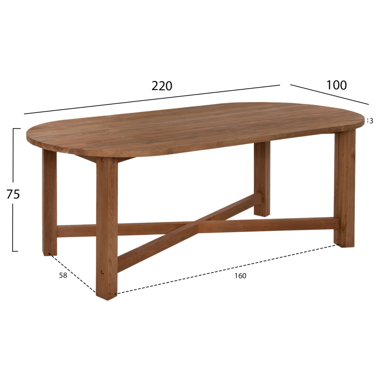 DINING TABLE KUTAI HM9639 RECYCLED TEAK WOOD IN NATURAL COLOR 220x100x75Hcm. [2]