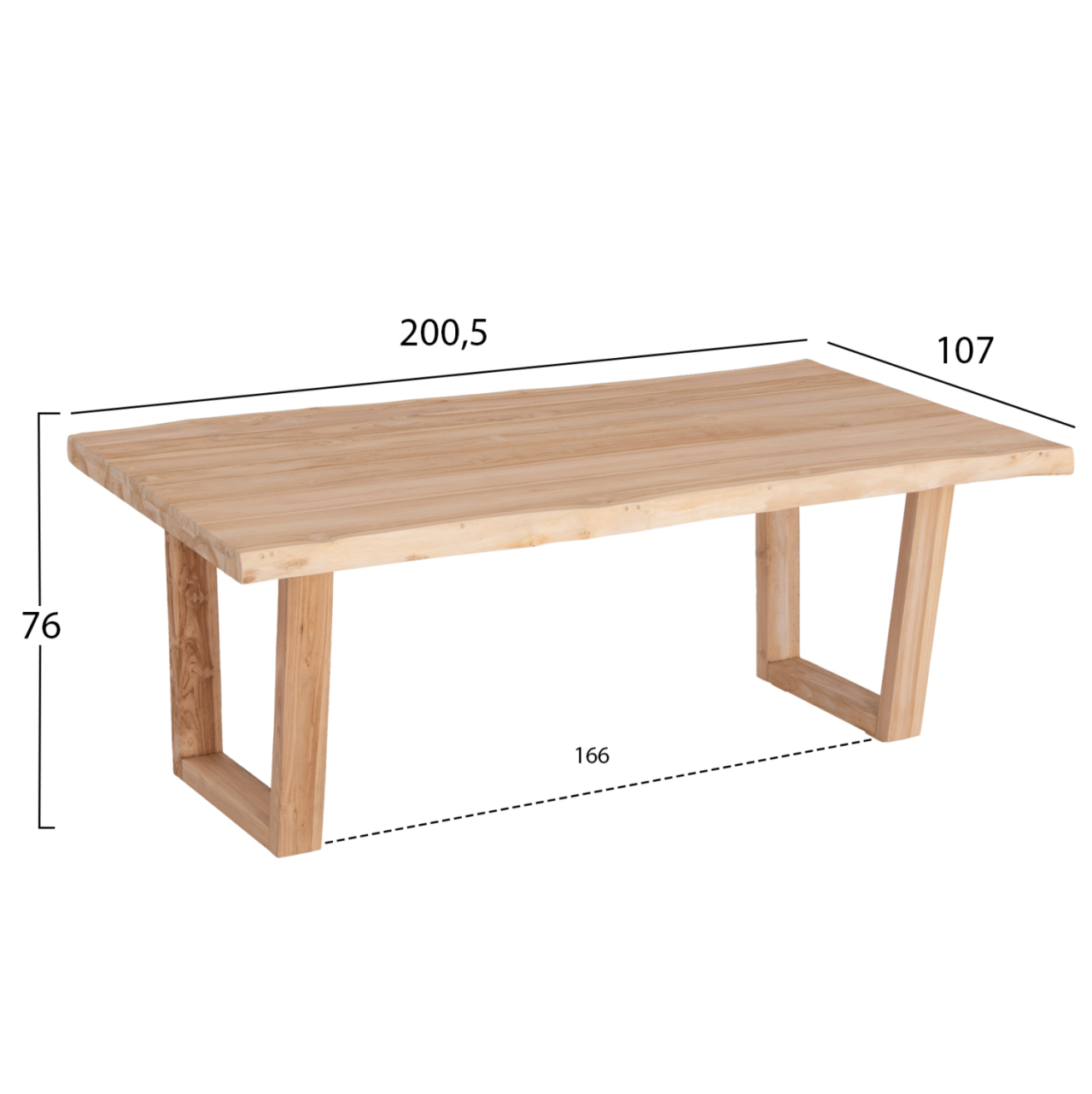 DINING TABLE LEOPOLD HM9933.02 SOLID TEAK WOOD-LIGHT NATURAL COLOR 200,5x107x76Hcm. [2]