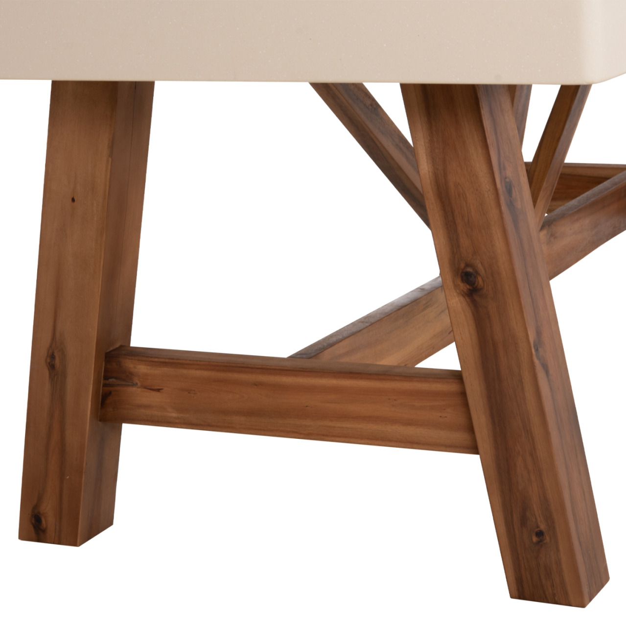 DINING TABLE MAEVE HM6575.02 BEIGE FIBER CEMENT TOP--ACACIA WOOD LEGS 200x100x75Hcm [10]