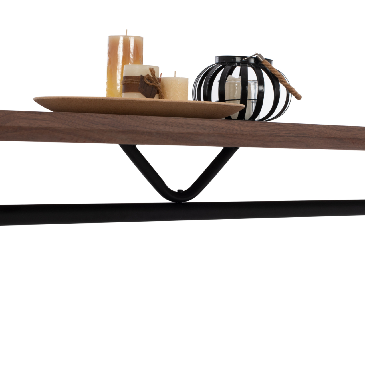 DINING TABLE MANDY HM9303.02 MDF TOP WITH WALNUT WOOD VENEER METAL LEGS 220x90x75H [8]