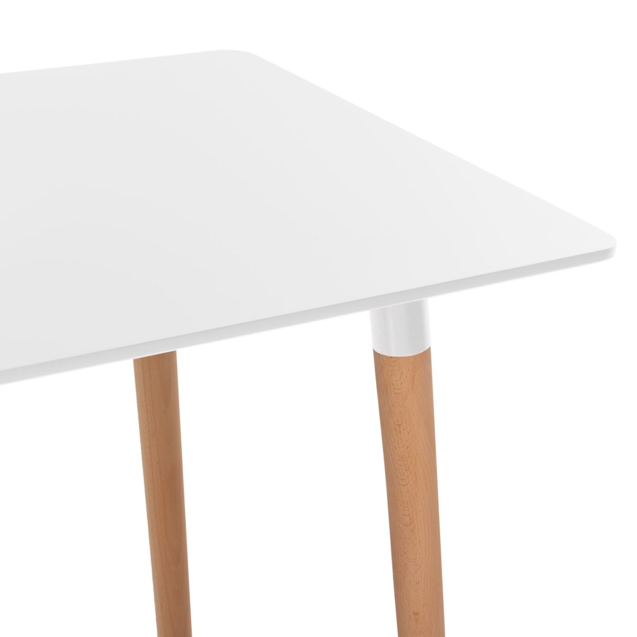 DINING TABLE MINIMAL HM8581.01 WHITE MDF-BEECH WOOD LEGS IN NATURAL COLOR 120Χ60X74Hcm. [4]