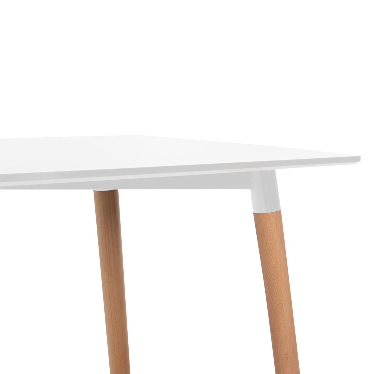 DINING TABLE MINIMAL HM8581.01 WHITE MDF-BEECH WOOD LEGS IN NATURAL COLOR 120Χ60X74Hcm. [5]