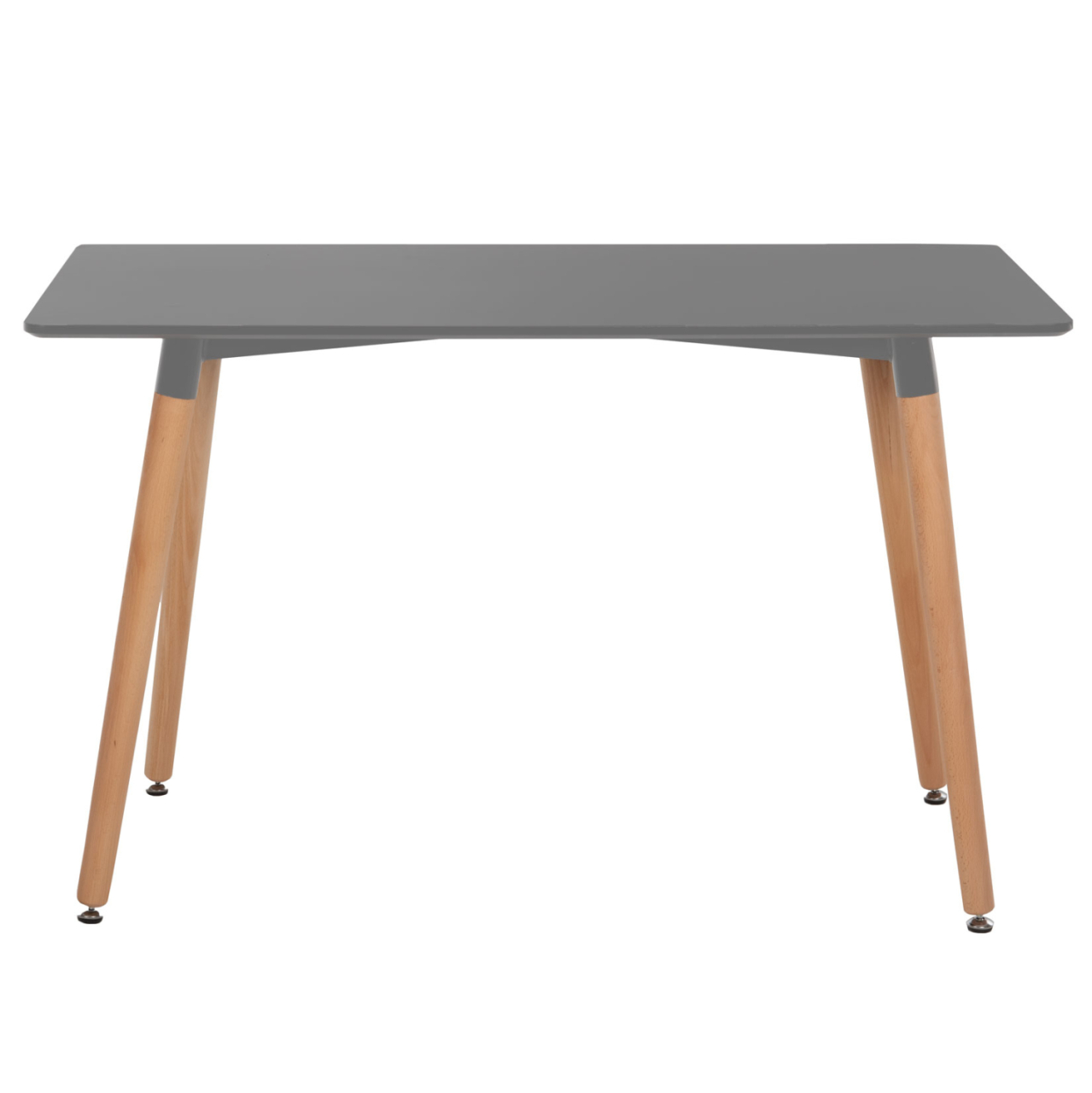 DINING TABLE MINIMAL HM8581.02 LIGHT GREY MDF-BEECH WOOD LEGS IN NATURAL COLOR 120Χ60X74Hcm. [3]