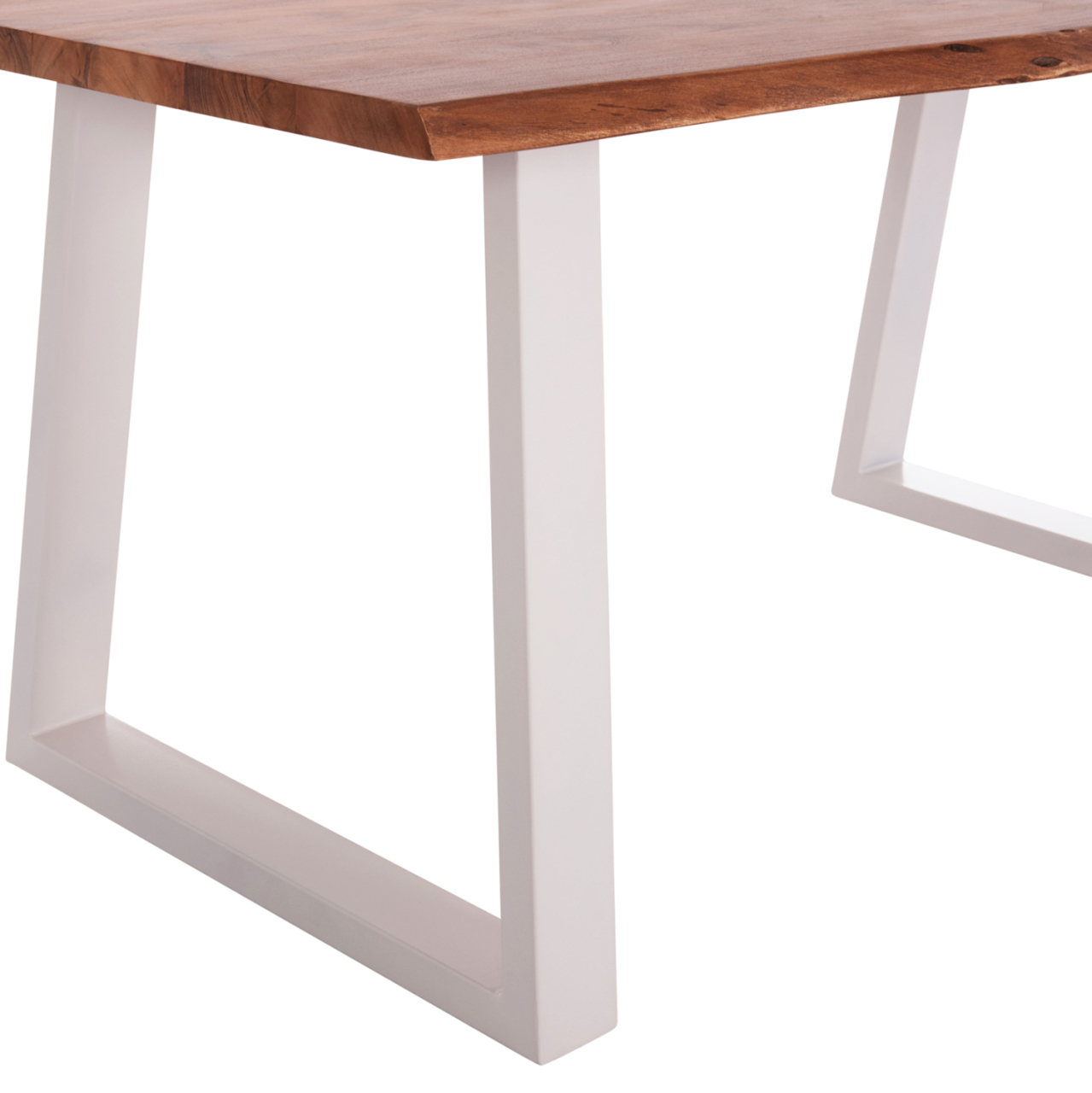 DINING TABLE MONTANA HM8336.12 ACACIA WOOD-4cm TOP THICKNESS--WHITE LEGS 160x90x77Hcm. [8]