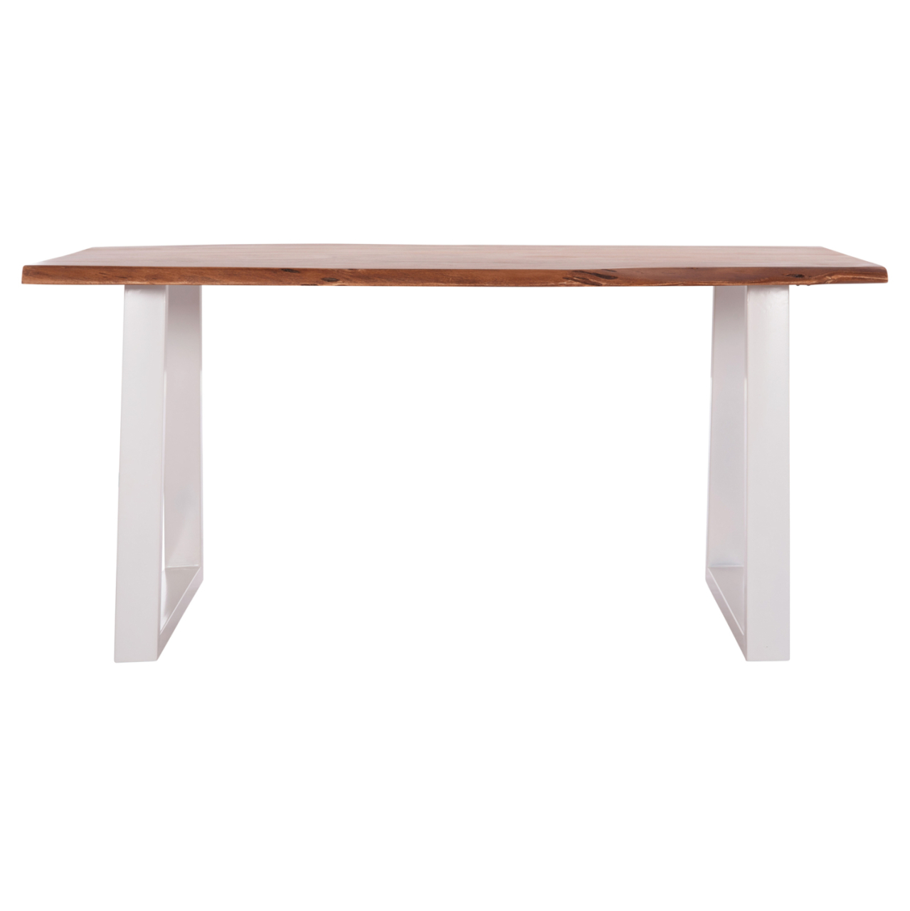 DINING TABLE MONTANA HM8336.12 ACACIA WOOD-4cm TOP THICKNESS--WHITE LEGS 160x90x77Hcm. [3]