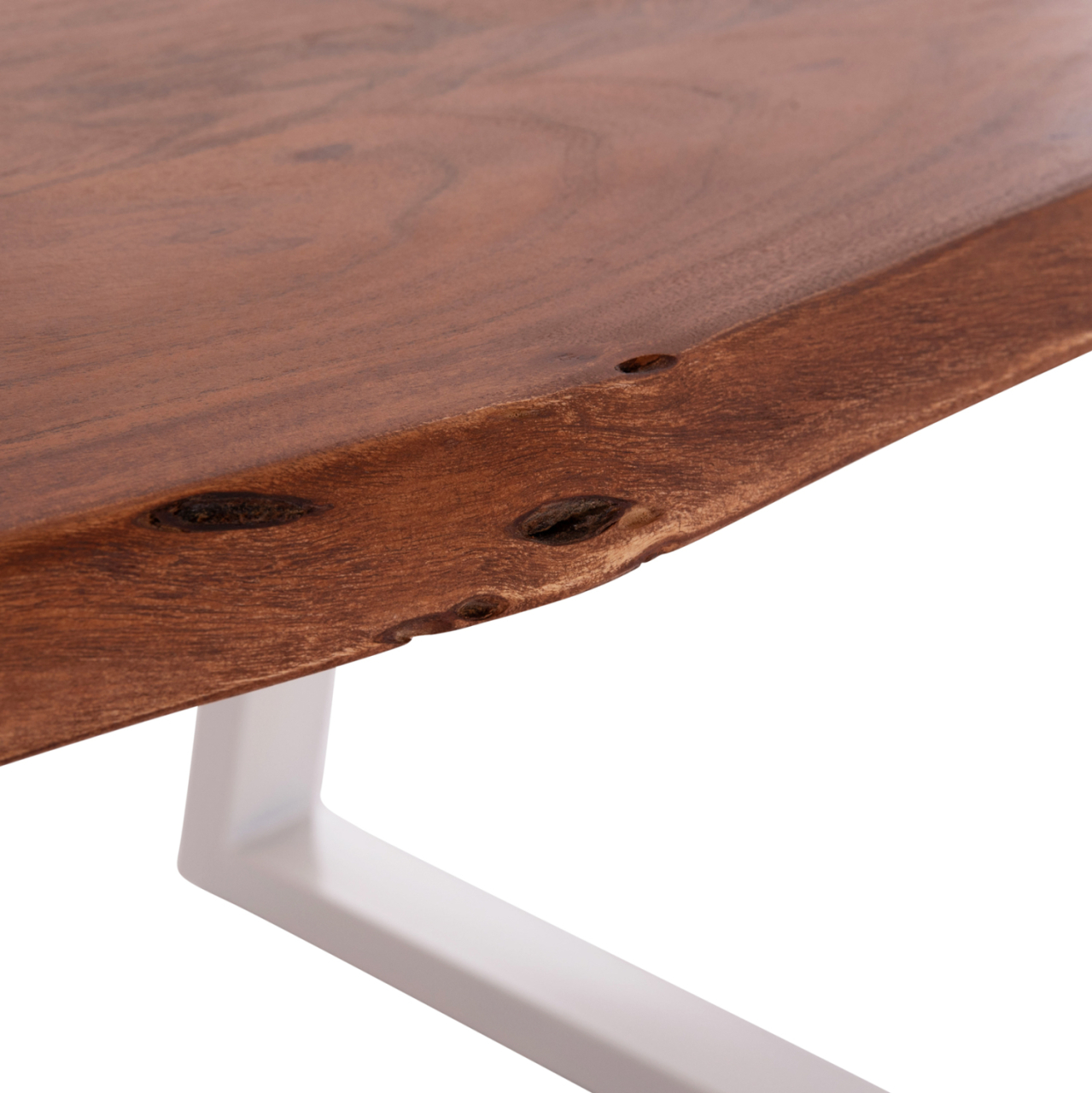 DINING TABLE MONTANA HM8336.12 ACACIA WOOD-4cm TOP THICKNESS--WHITE LEGS 160x90x77Hcm. [10]