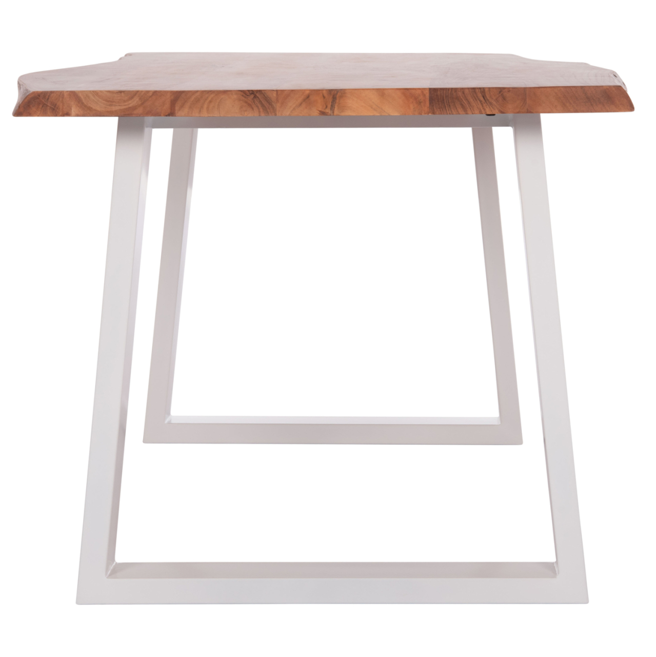 DINING TABLE MONTANA HM8336.12 ACACIA WOOD-4cm TOP THICKNESS--WHITE LEGS 160x90x77Hcm. [5]