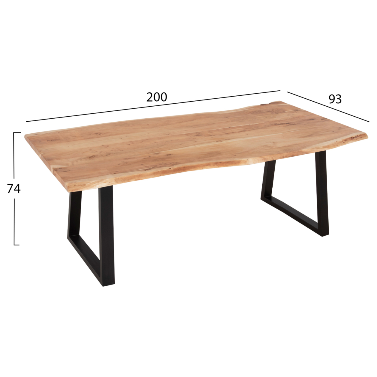DINING TABLE MONTANA HM8337.21 SOLID ACACIA WOOD 4cm.THICK TOP 200x93x74Hcm. [2]