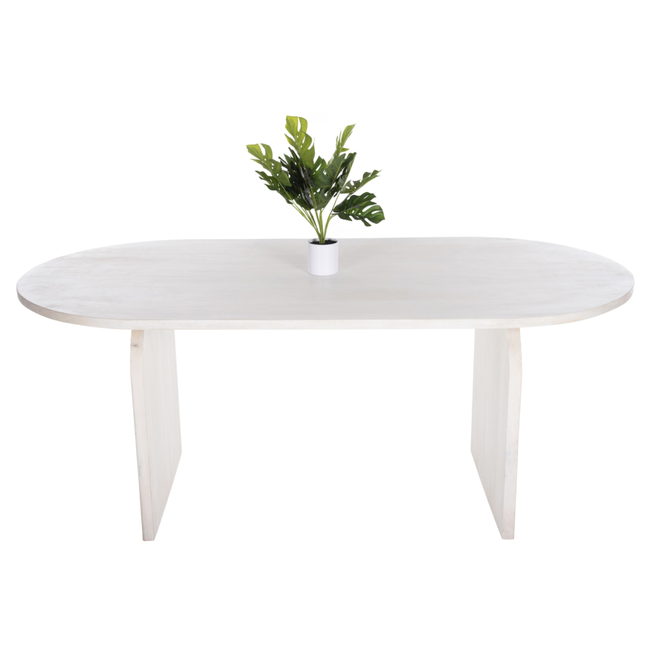 DINING TABLE OVAL HONKY HM9690 SOLID MANGO WOOD IN WHITE 180,5x90,5x76Hcm. [3]
