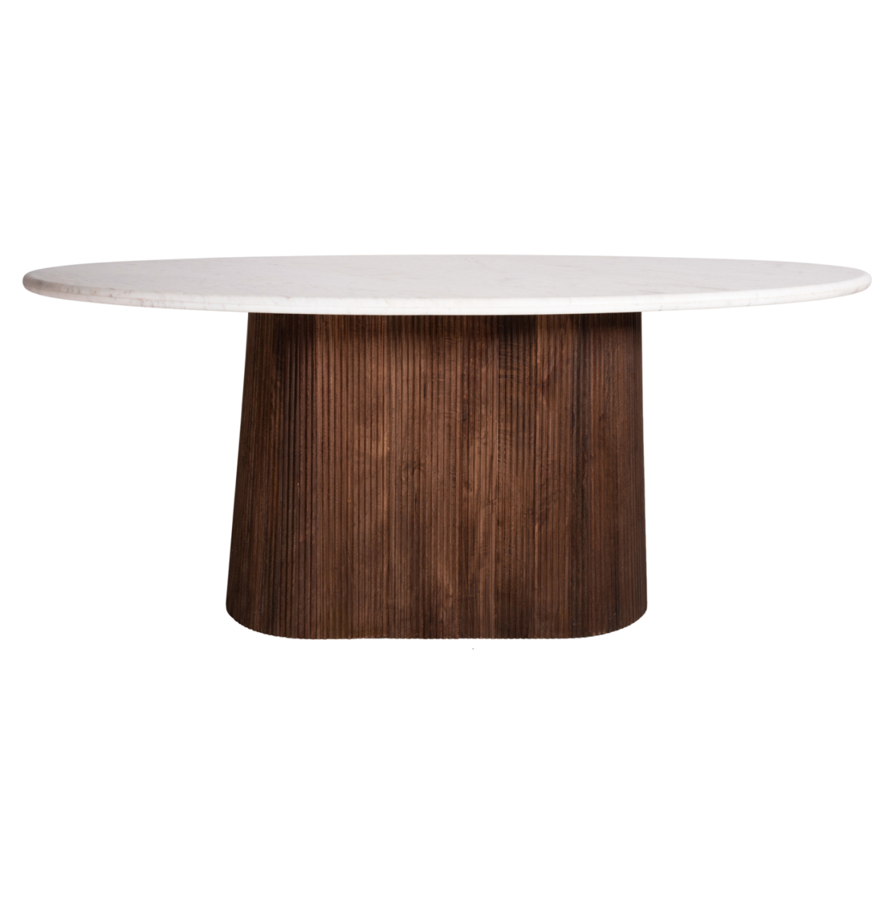 DINING TABLE OVAL PURGER HM9715 SOLID MANGO WOOD-WHITE MARBLE 180x89x76Hcm. [3]