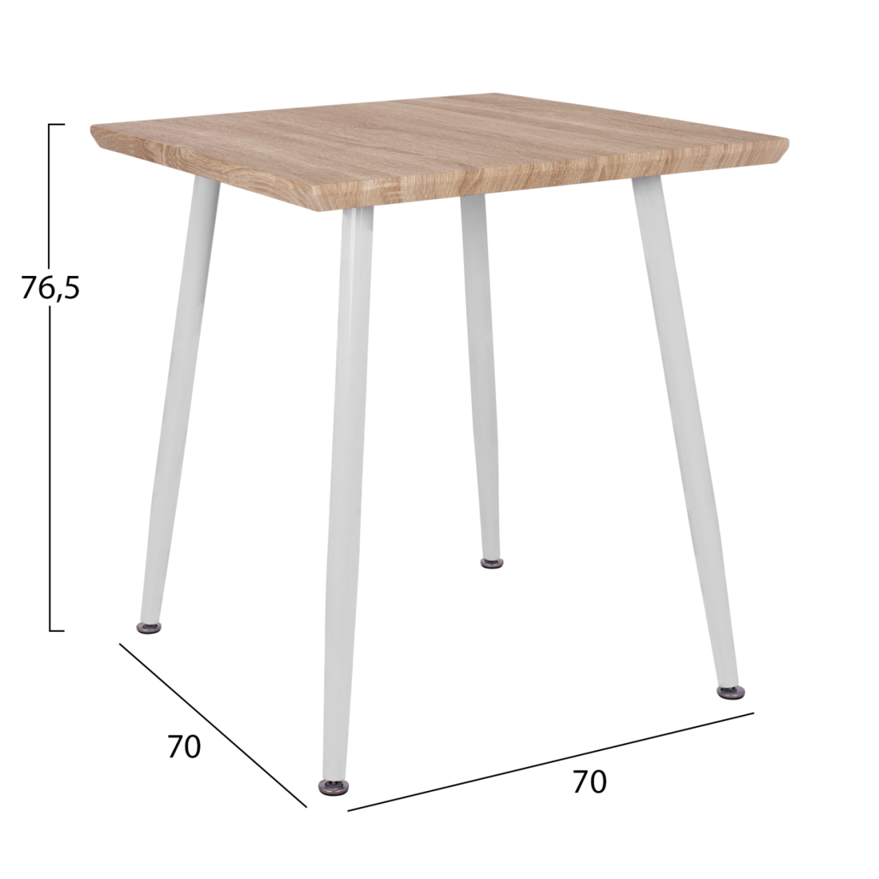 Dining Table PALOMA HM8335.02, 70x70x76.5, sonoma, white legs [2]