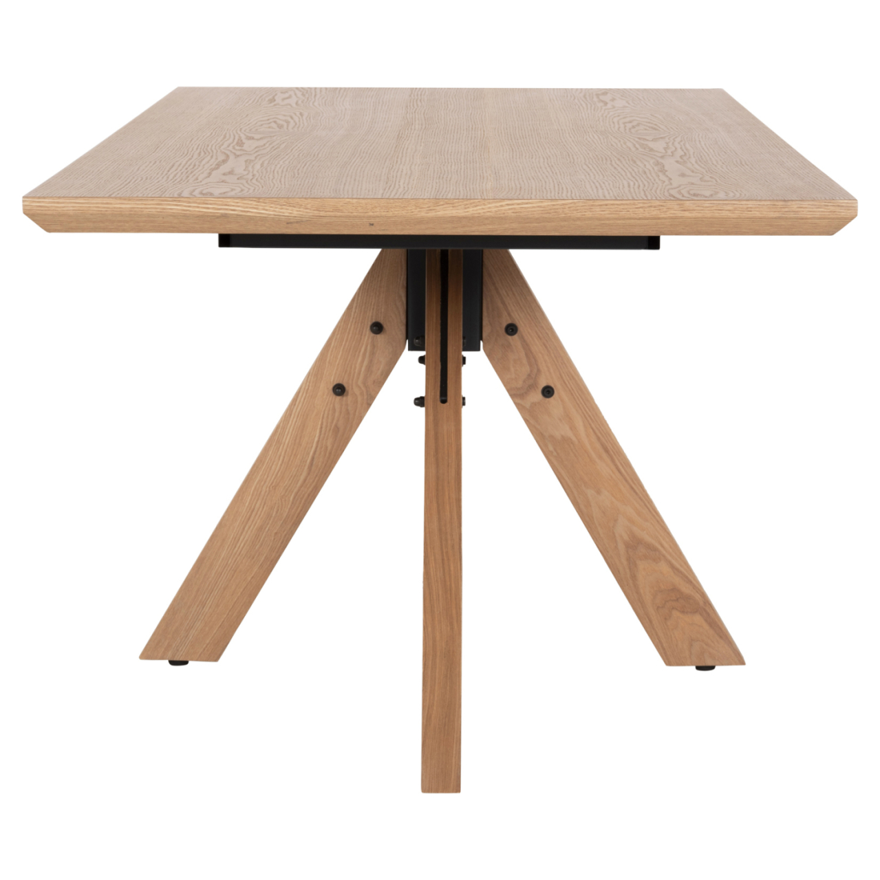 DINING TABLE PAOLO HM9853 MDF WITH MANCHURIAN WOOD VENEER-SOLID RUBBERWOOD LEGS-OAK COLOR 180x90x75Hcm. [4]