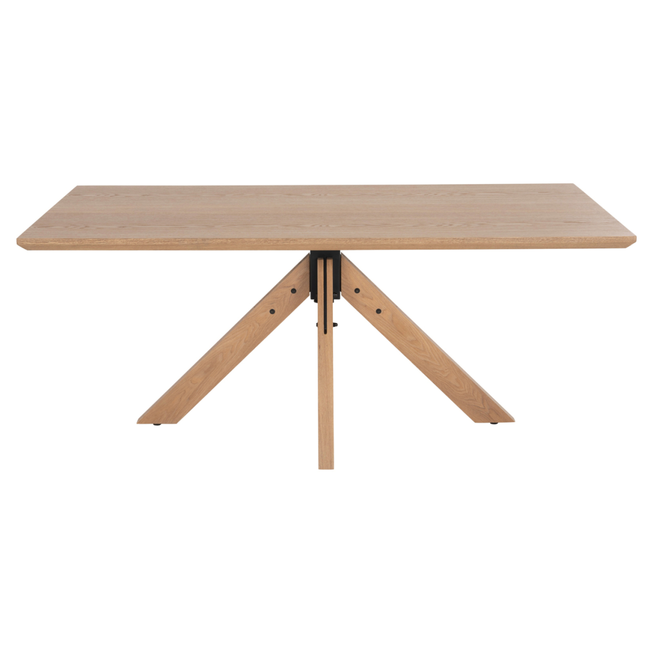 DINING TABLE PAOLO HM9853 MDF WITH MANCHURIAN WOOD VENEER-SOLID RUBBERWOOD LEGS-OAK COLOR 180x90x75Hcm. [3]