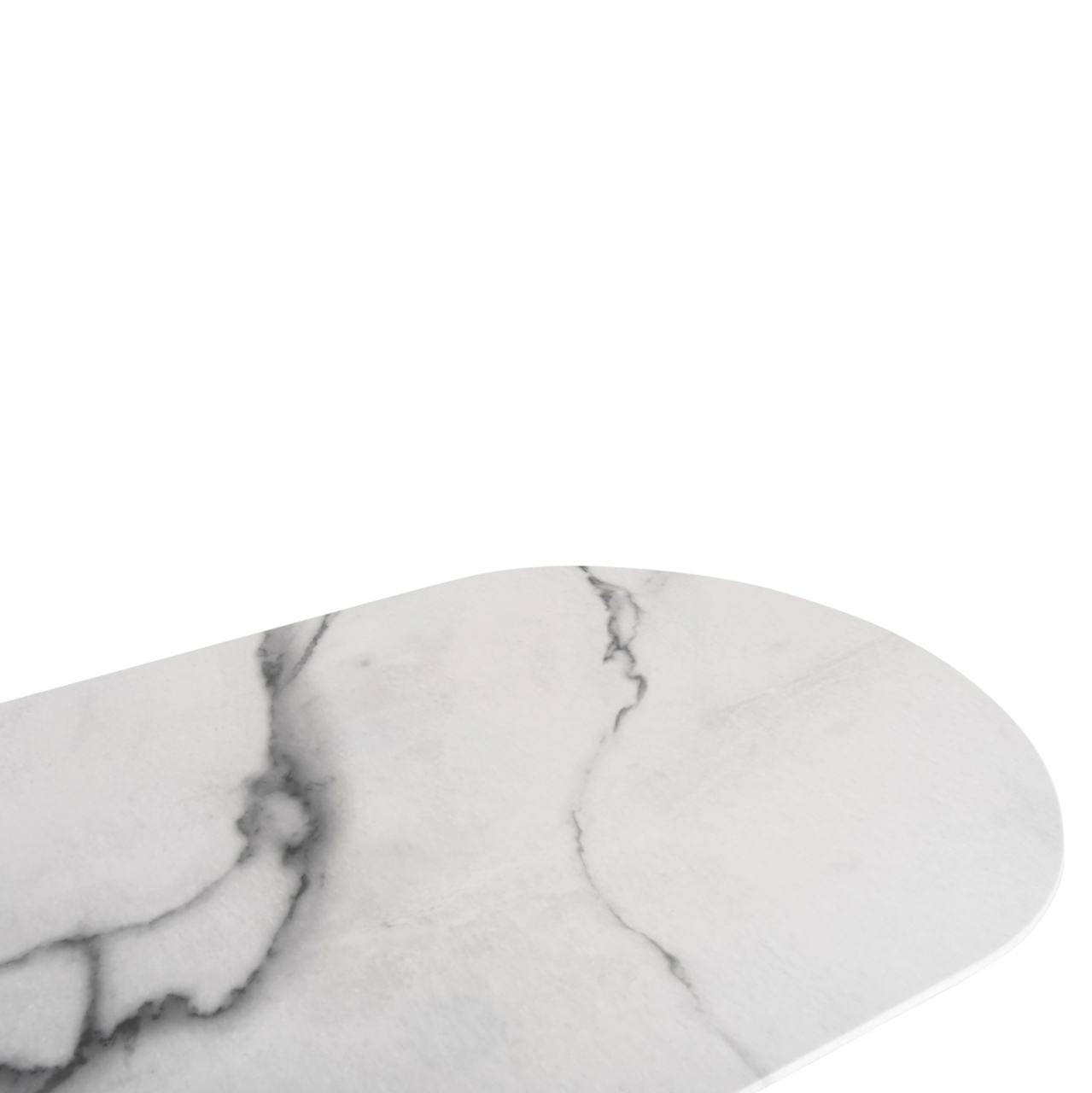 DINING TABLE PRENTIS HM9770.01 CERAMIC 12mm TOP IN WHITE MARBLE-WHITE METAL LEGS 180x90x76Hcm. [7]