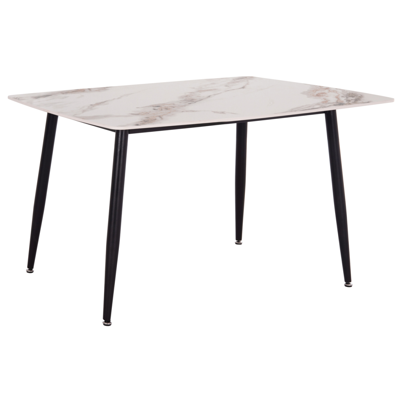 DINING TABLE RAVEN HM18149.04 CERAMIC TOP IN WHITE/BROWN MARBLE LOOK 140x80x74Hcm. [4]