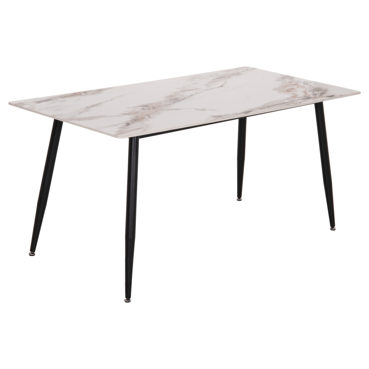 DINING TABLE RAVEN HM18150.04 CERAMIC TOP IN WHITE/BROWN MARBLE LOOK 160x80x74Hcm. [4]