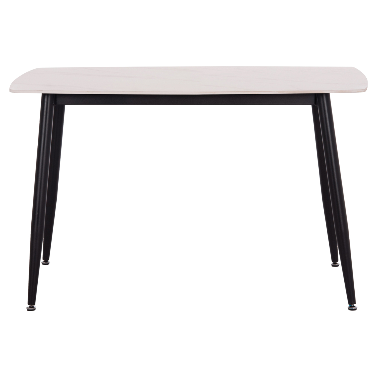 DINING TABLE RAVEN HM9854.01 CERAMIC TOP IN MATTE WHITE MARBLE-BLACK METAL LEGS 117,5x67,5x76Hcm. [3]