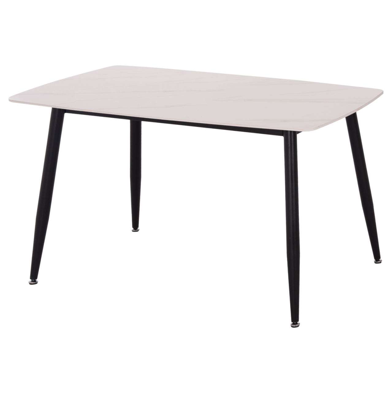 DINING TABLE RAVEN HM9854.01 CERAMIC TOP IN MATTE WHITE MARBLE-BLACK METAL LEGS 117,5x67,5x76Hcm. [4]