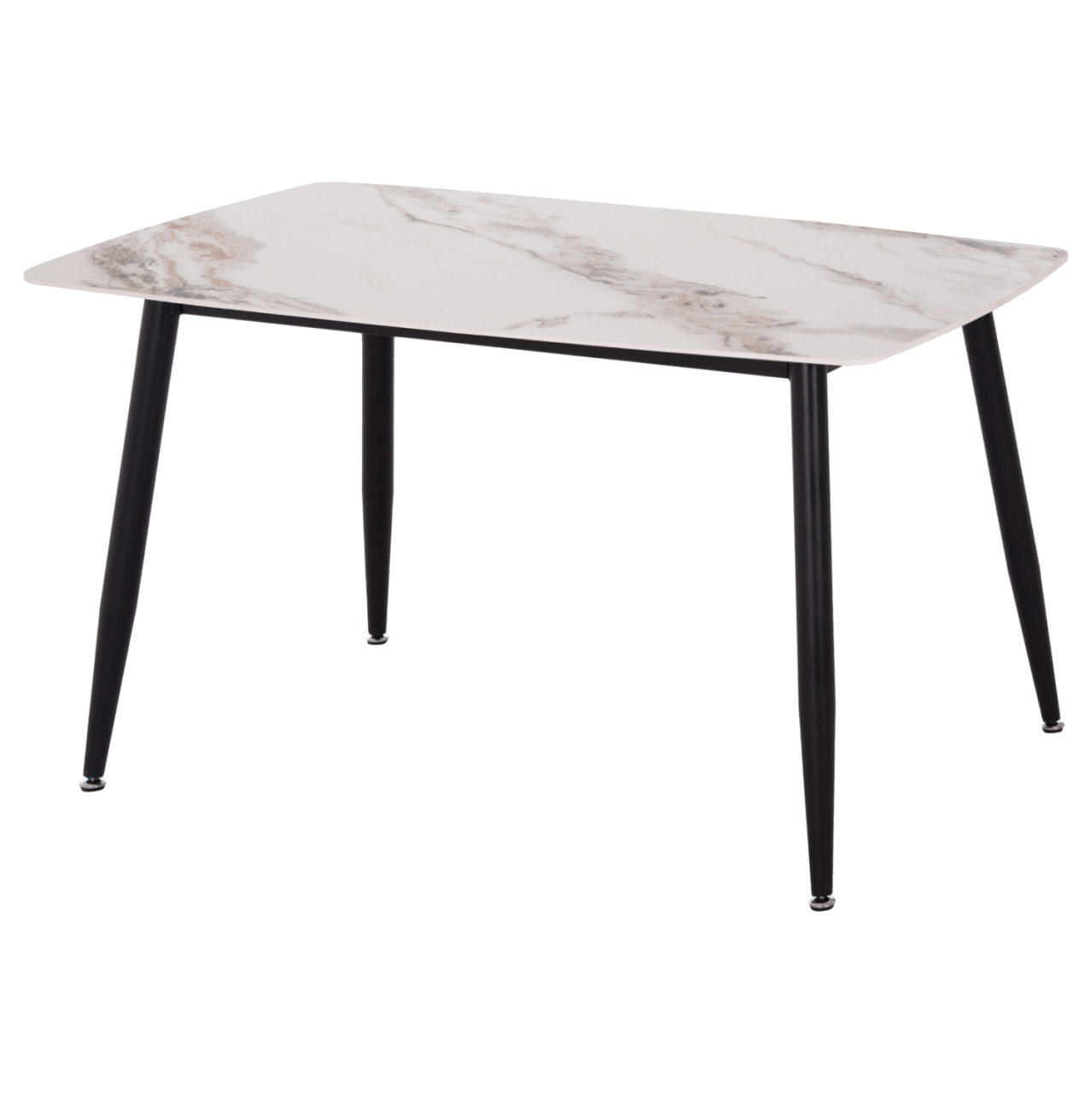 DINING TABLE RAVEN HM9854.04 CERAMIC TOP IN CALACATTA MARBLE SCHEME-BLACK METAL LEGS 120x70x73Hcm. [4]