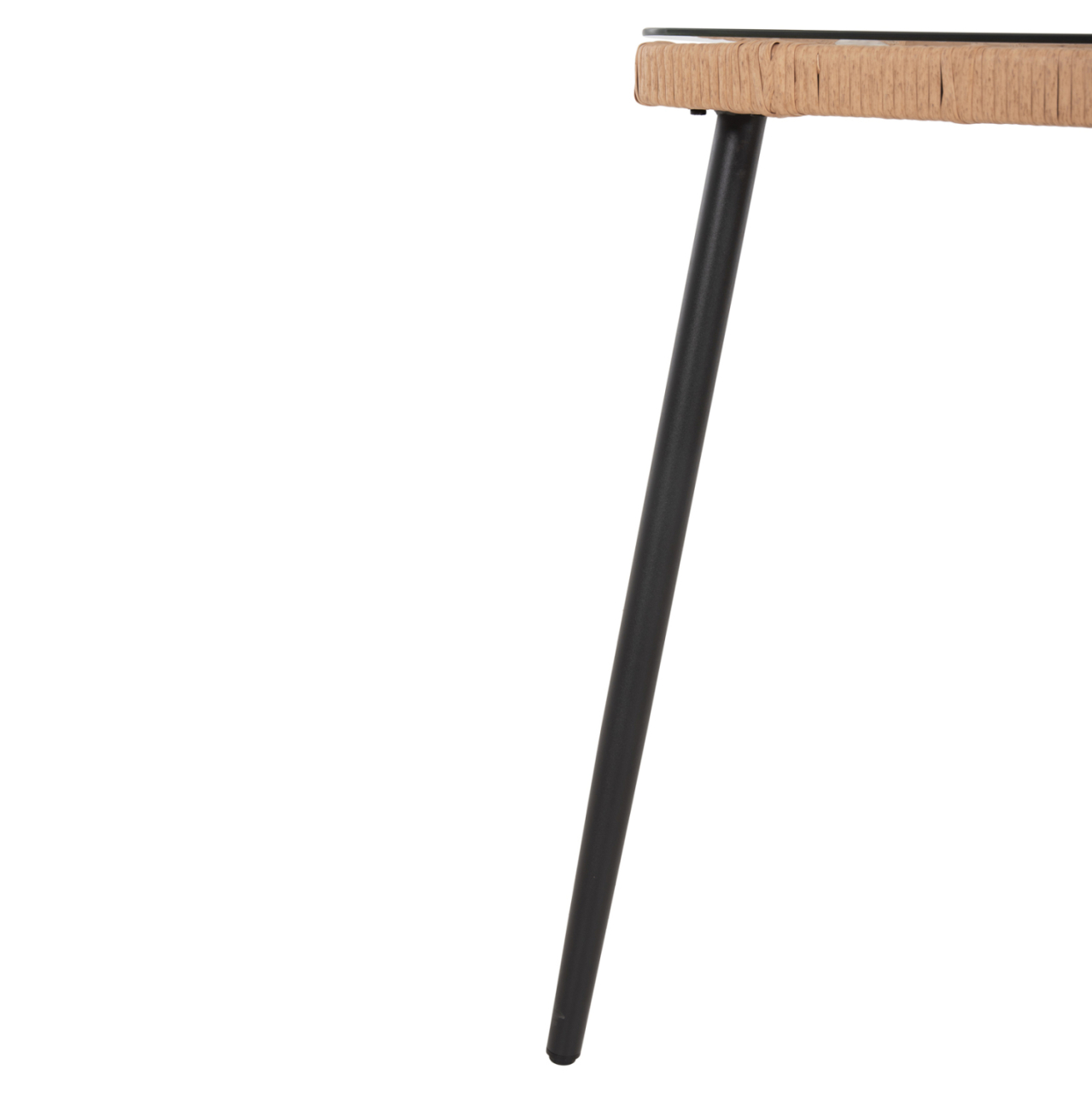 DINING TABLE RECTANGULAR ALLEGRA HM5537.11 BLACK METAL-P.E. RATTAN IN NATURAL 139,5x79,5x73Hcm. [9]