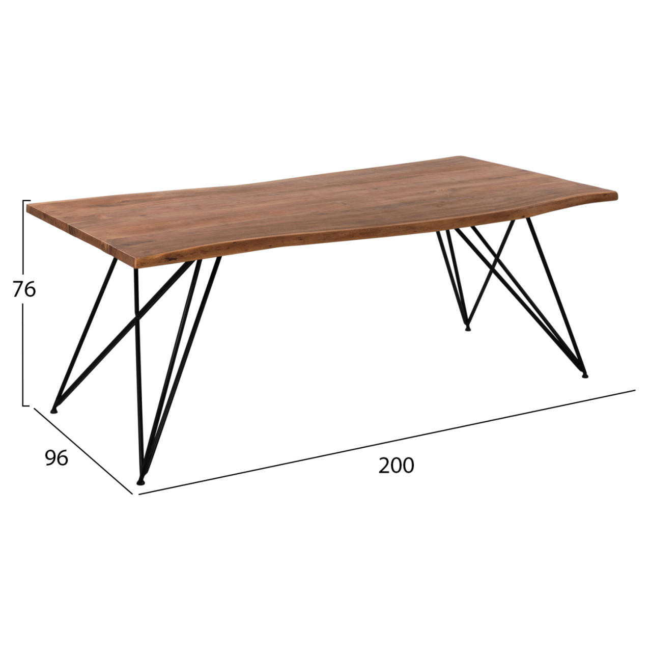 Dining Table Rio HM8181.11 Solid acacia wood 200Χ96Χ76 [2]