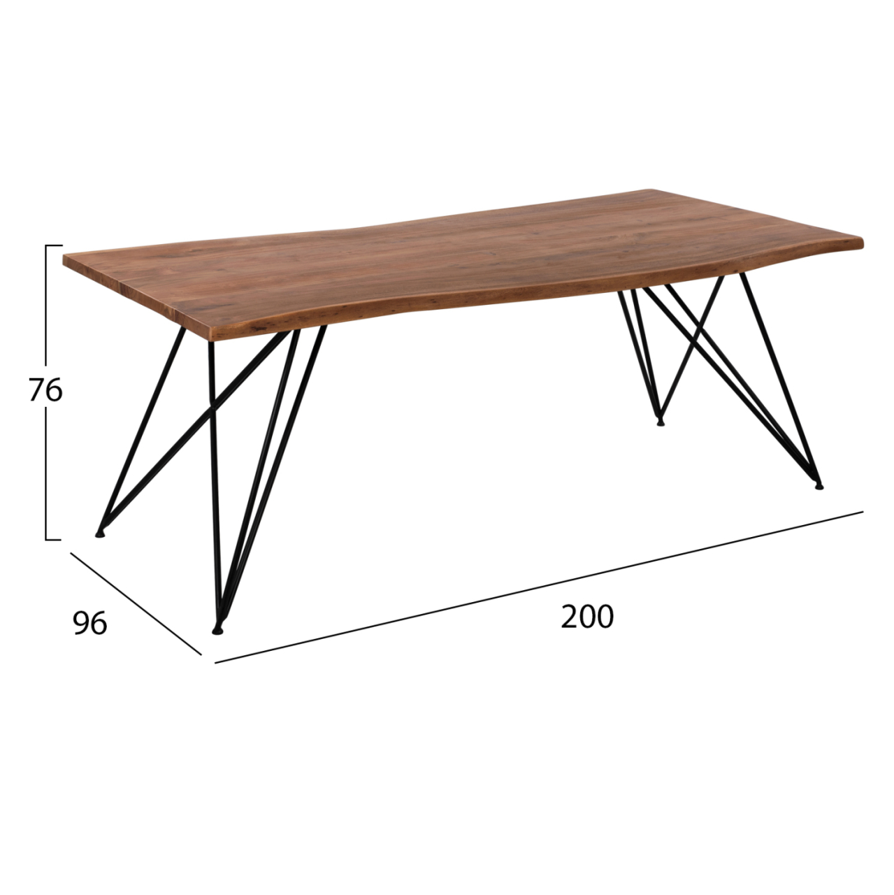 Dining Table Rio HM8181 Solid acacia wood 200Χ96Χ76Η [2]