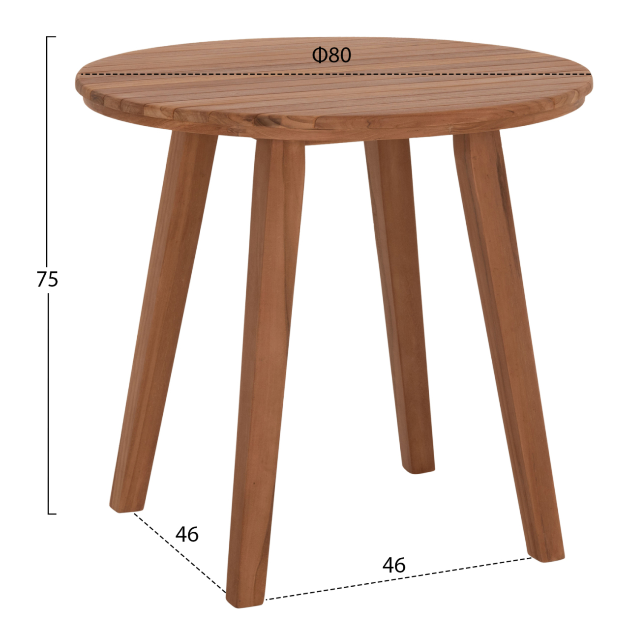 DINING TABLE ROUND DANTE HM6379 TEAK WOOD Φ80x75Hcm. [2]