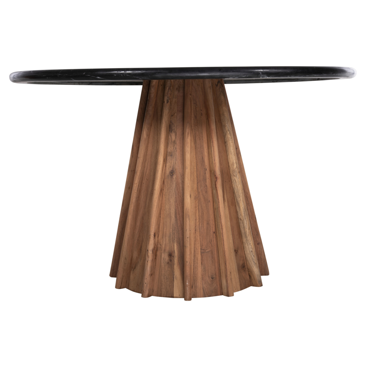 DINING TABLE ROUND DRAXX HM9687 SOLID ACACIA WOOD-BLACK MARBLE TOP Φ120x76Hcm. [4]