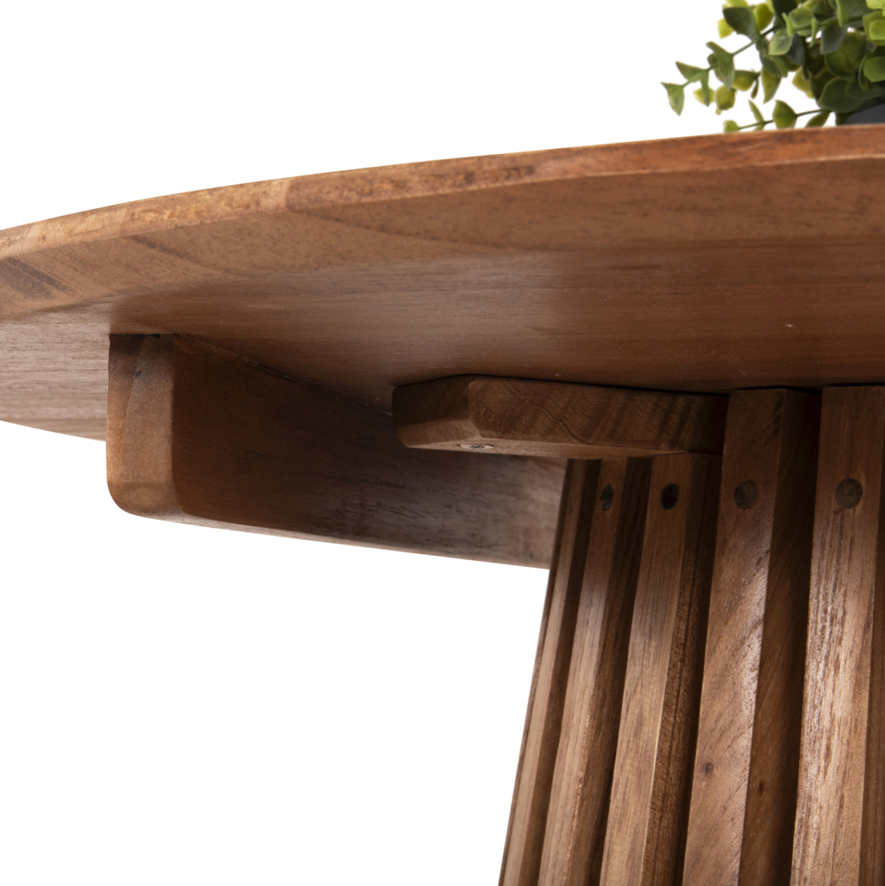 DINING TABLE ROUND FRANTZ HM9832.11 SOLID MINDI WOOD IN NATURAL COLOR Φ80X75Hcm [5]