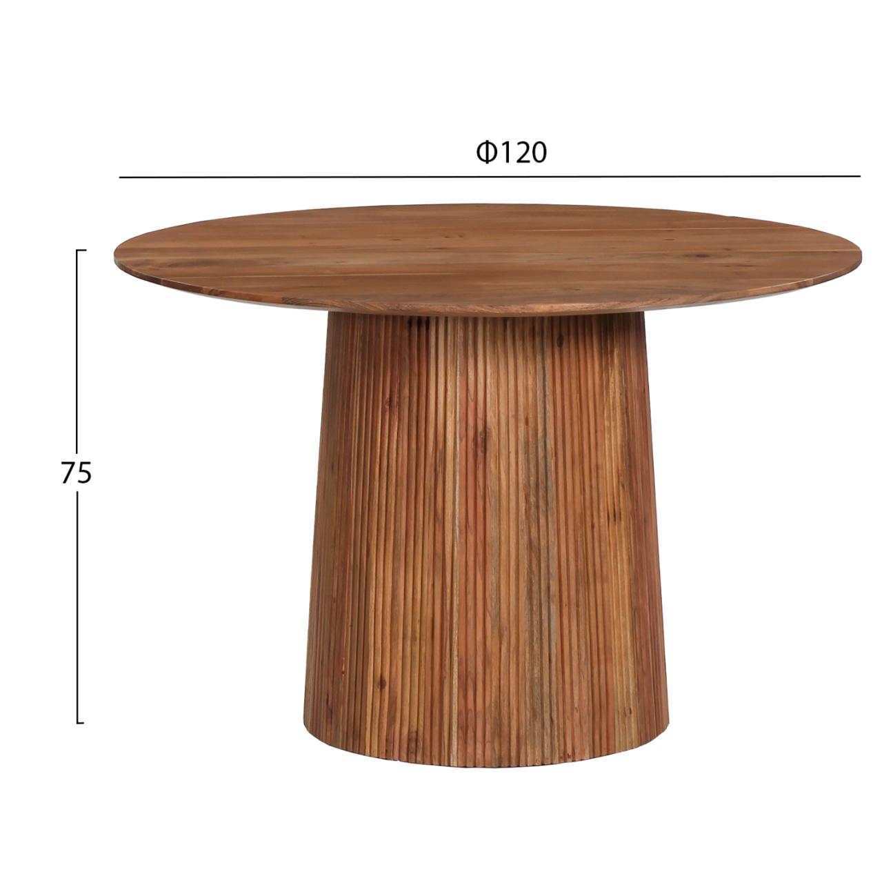 DINING TABLE ROUND GROOT HM9684 SOLID ACACIA WOOD IN NATURAL D120x79Hcm. [2]