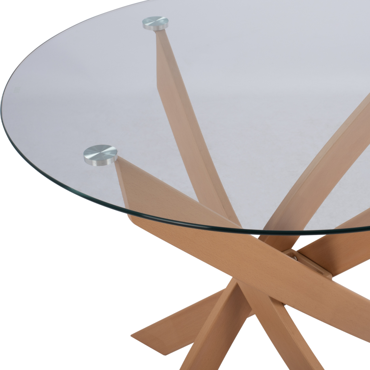 DINING TABLE ROUND JADA METAL LEGS TEMPERED GLASS Φ120X75Hcm.HM8733.02 [3]