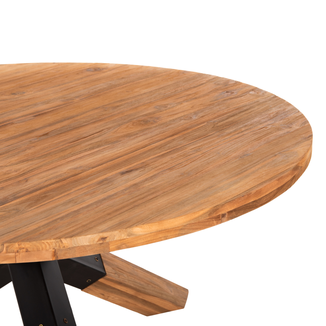DINING TABLE ROUND KATTE HM9559 RECYCLED TEAK WOOD-LEGS WITH METAL Φ150x78Hcm. [4]